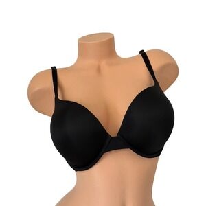 Victoria's Secret 36D T-shirt Bombshell Add 2 Cups Push Up Plunge Bra Black